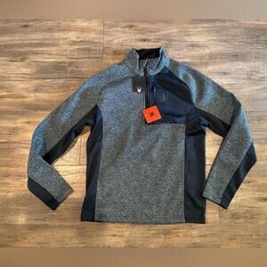 Spyder Men Gait Jacket Half Zip Jacket Top Gray Medium Pullover NWT